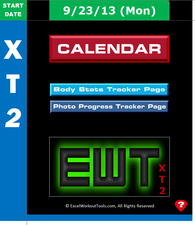 Excel Spreadsheet Workout Calendar Exercise Tracker Tool For Tapout 